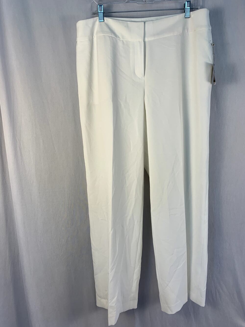 Kasper Women's Crepe Pull-On Wide Leg Dress Pants Lily White Size 14 NWT